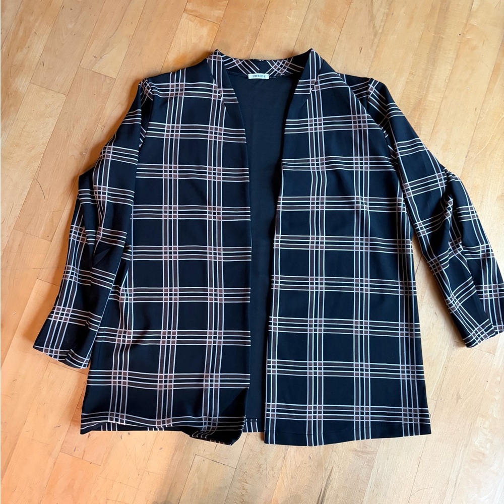 I Believe Black and Brown Open Jacket Size 2x